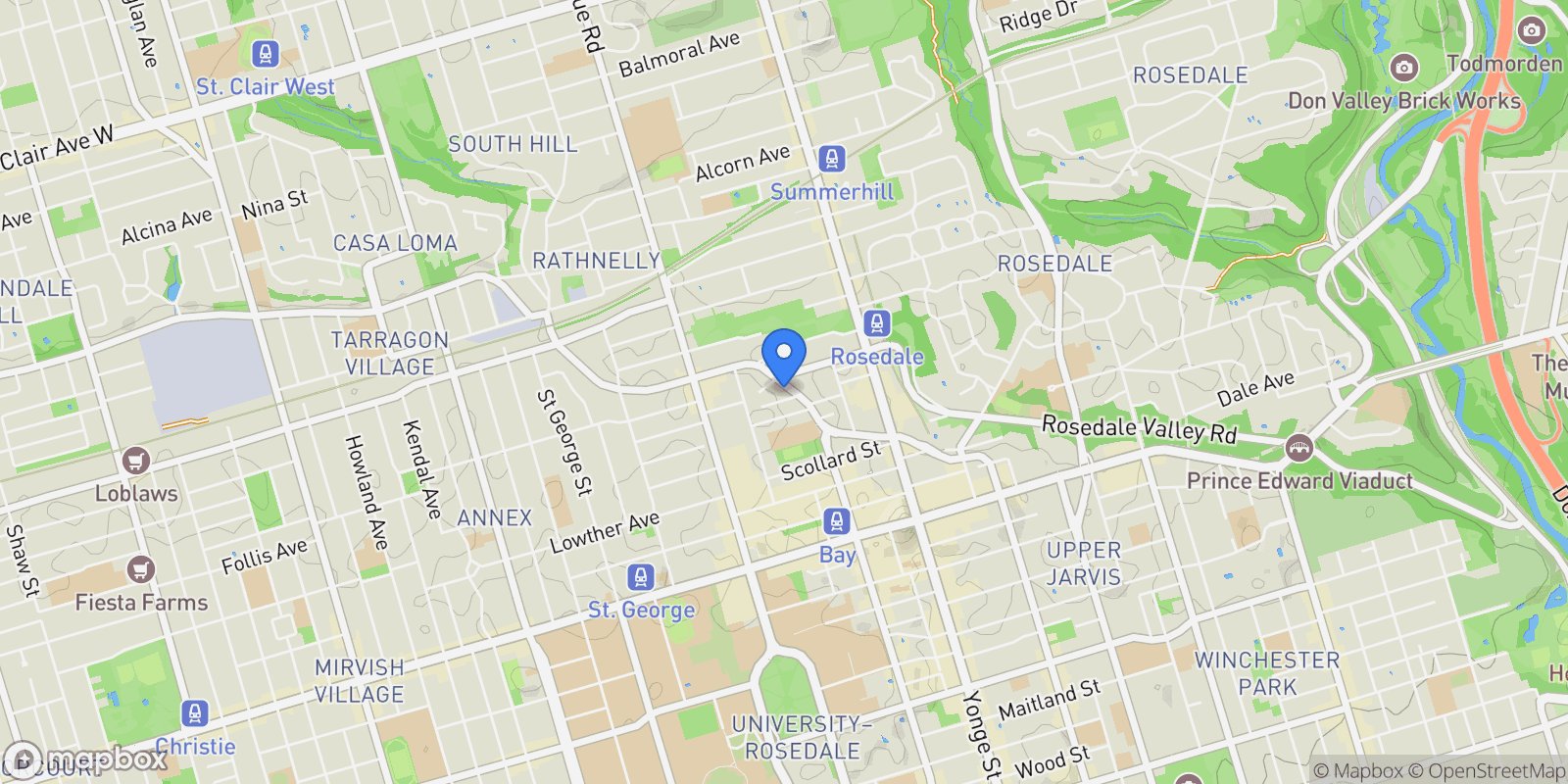 Map showing 117 Davenport Road, Toronto, Ontario, Canada.