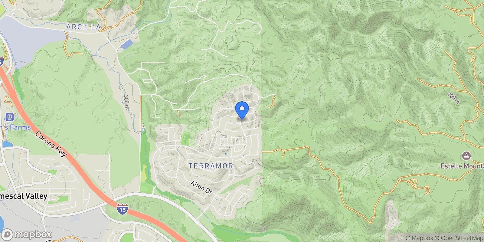 Map showing 11828 Wandering Way, Corona, CA 92883, Corona, California, United States.