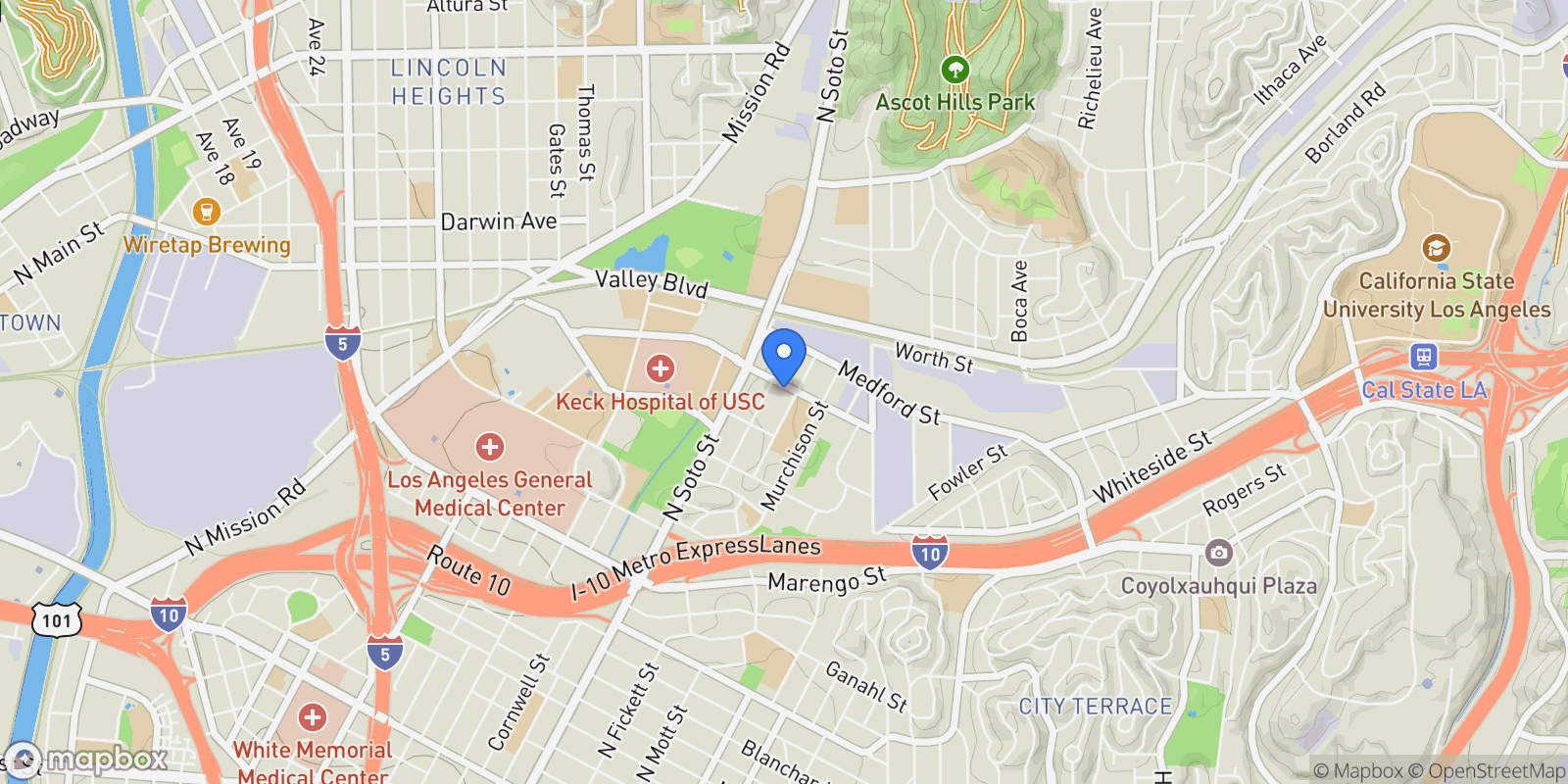 Map showing 2516 Alcazar Street, Los Angeles, CA 90033, Los Angeles, California, United States.