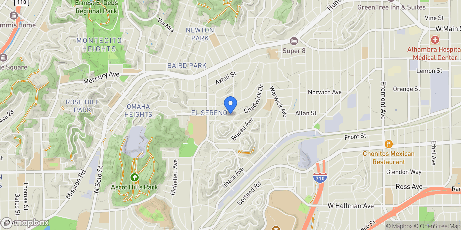 Map showing 4960 4962 Gambier Street, Los Angeles, CA 90032, Los Angeles, California, United States.