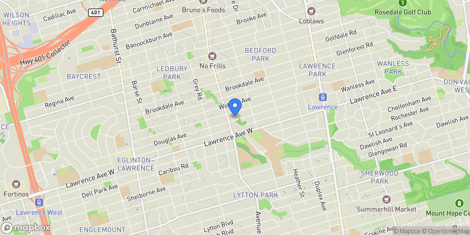 Map showing 507 - 40 Sylvan Valleyway, Toronto, Ontario, Canada.