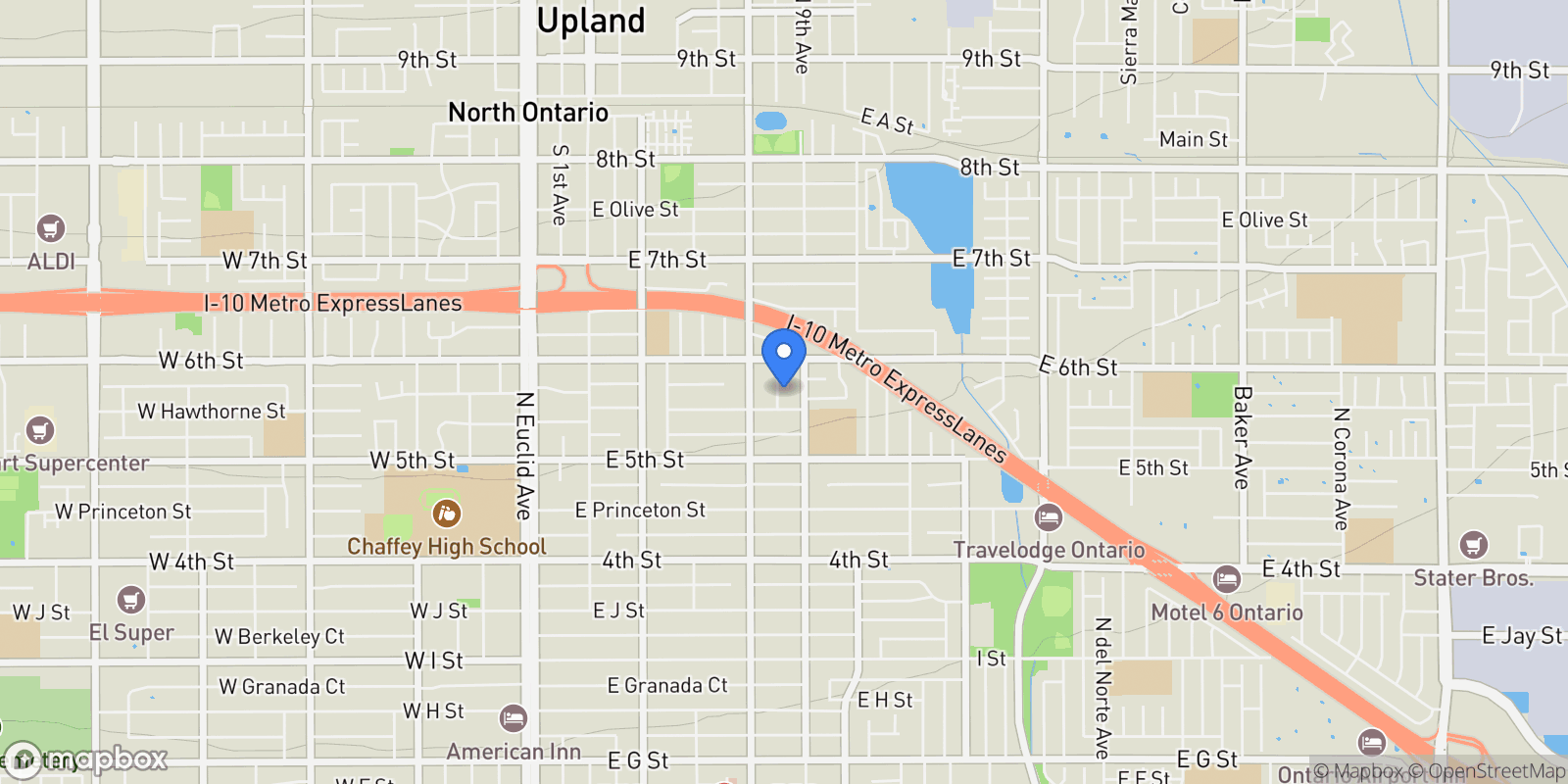 Map showing 1420 N Marcella, Ontario, CA 91764, Ontario, California, United States.