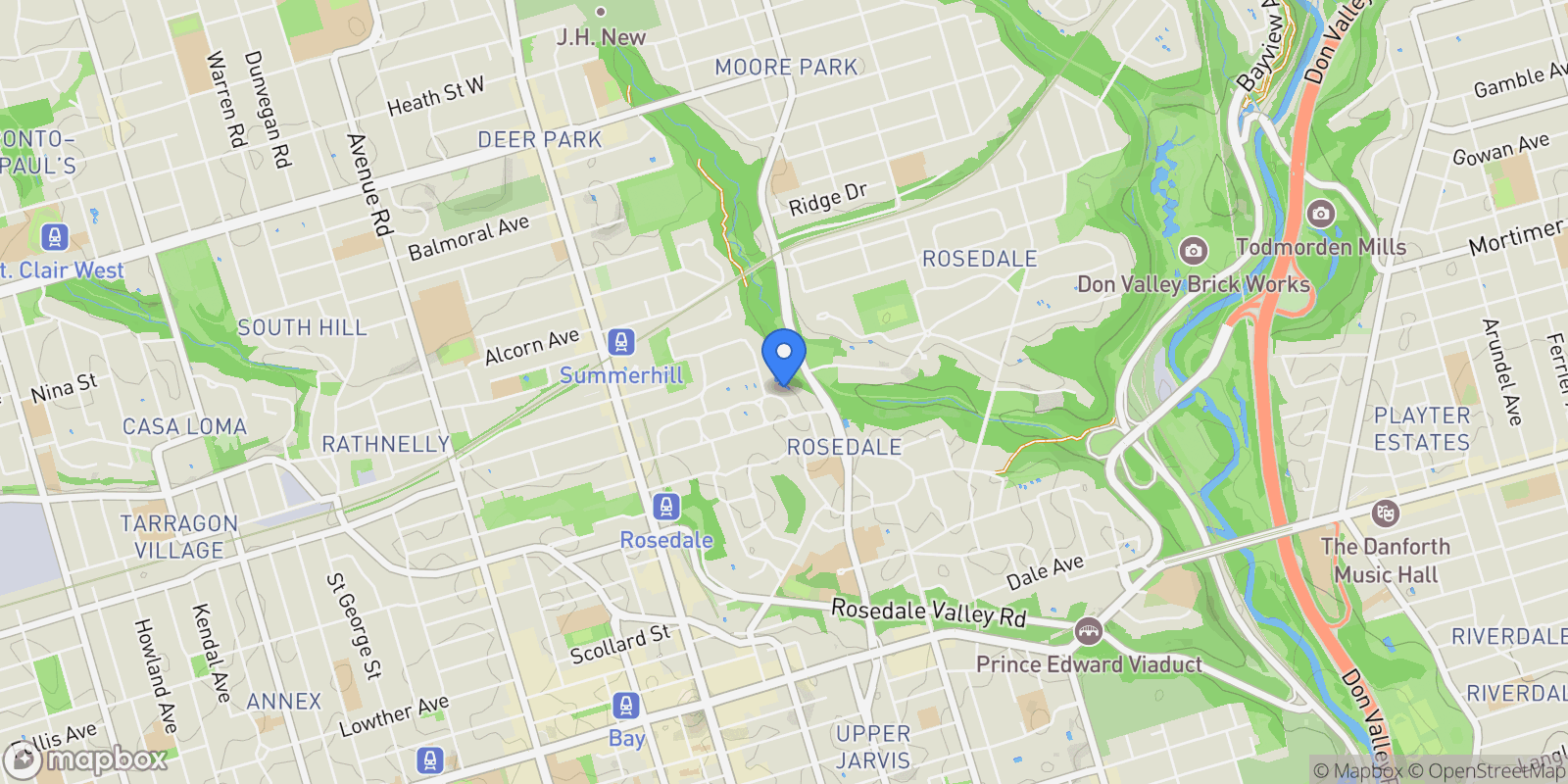 Map showing 82 Chestnut Park Road, Toronto, Ontario, Canada.