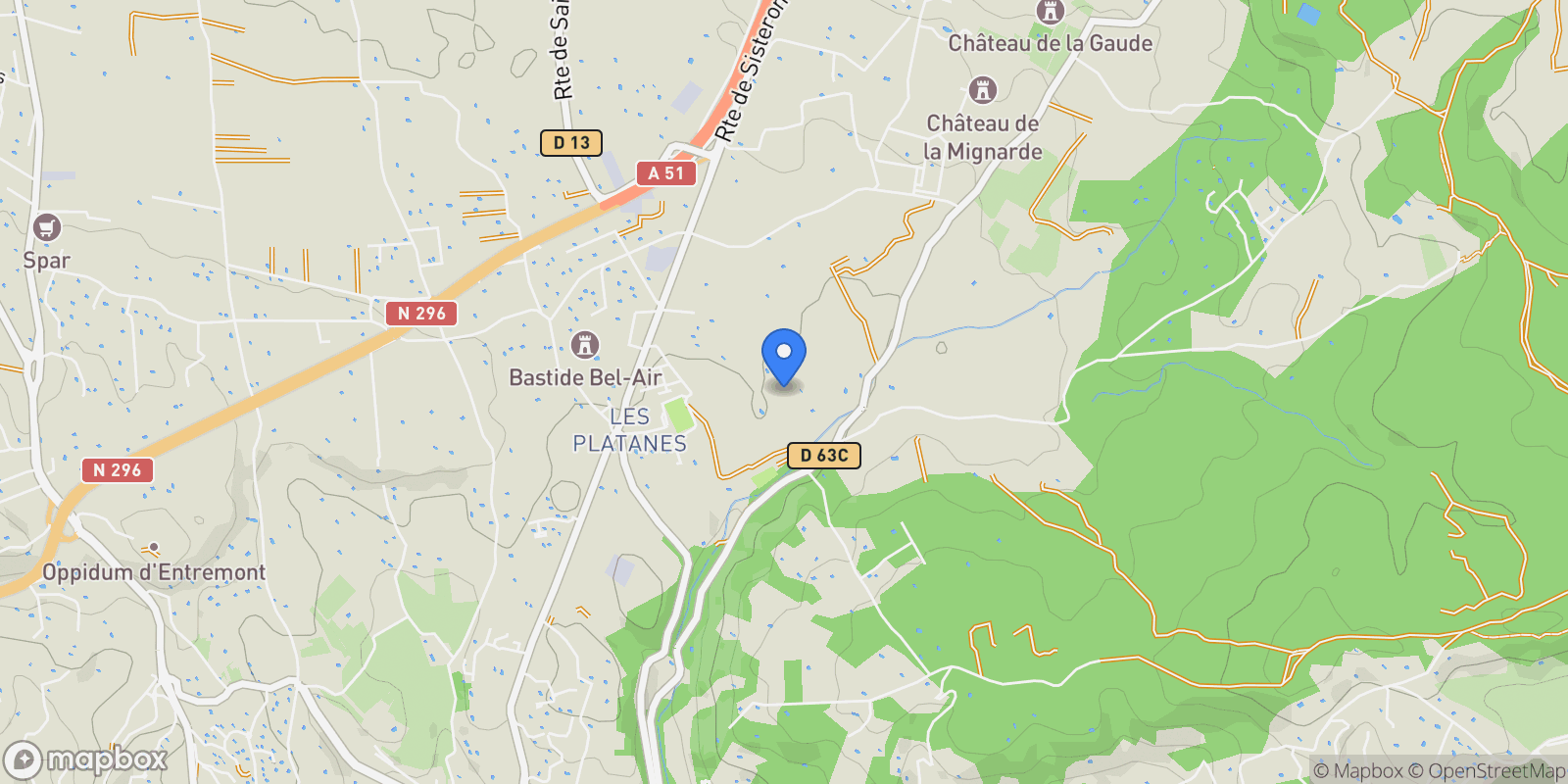 Map showing Aix-en-Provence, Provence-Alpes-Côte d'Azur, France.