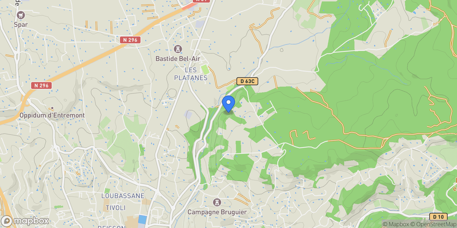 Map showing Aix-en-Provence, Provence-Alpes-Côte d'Azur, France.