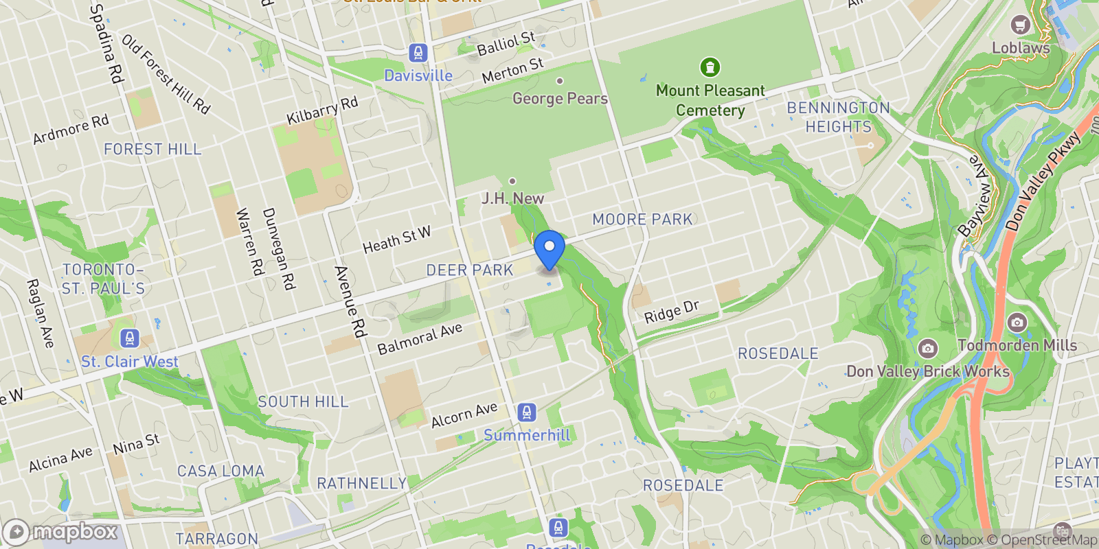 Map showing 1406 - 20 Avoca Avenue, Toronto, Ontario, Canada.