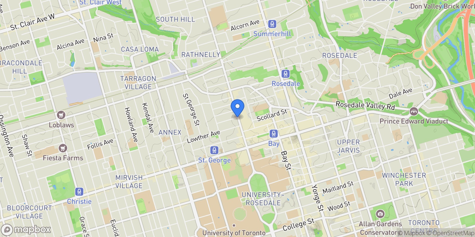 Map showing 508 - 99 Avenue Road, Toronto, Ontario, Canada.