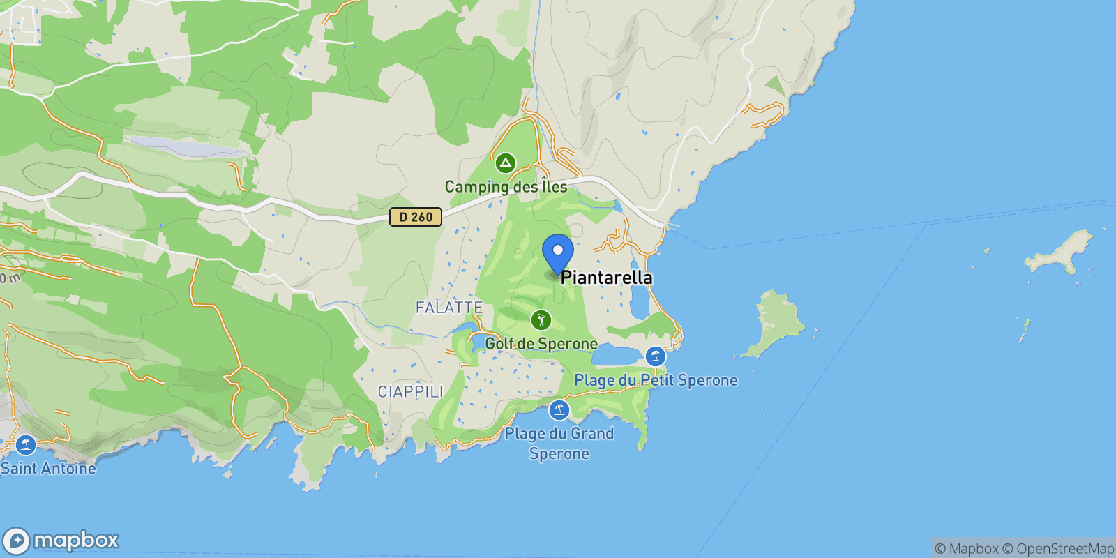 Map showing Bonifacio, Corsica, France.