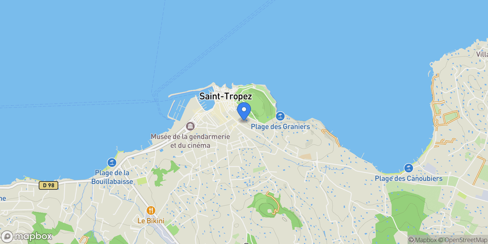 Map showing Saint-Tropez, Provence-Alpes-Côte d'Azur, France.