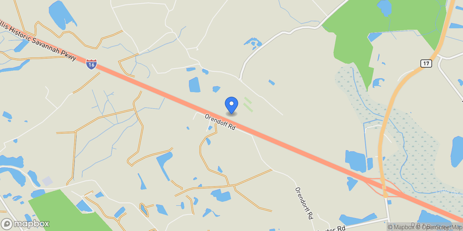 Map showing 0 I-16 Highway, Bloomingdale, Georgia, United States.