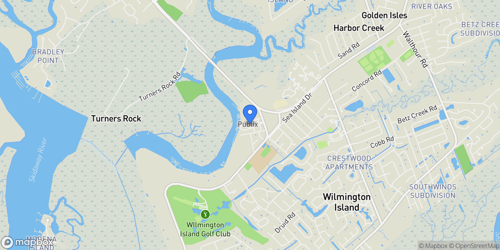 Map showing 44 Chaucer Street, Savannah, Georgia, United States.