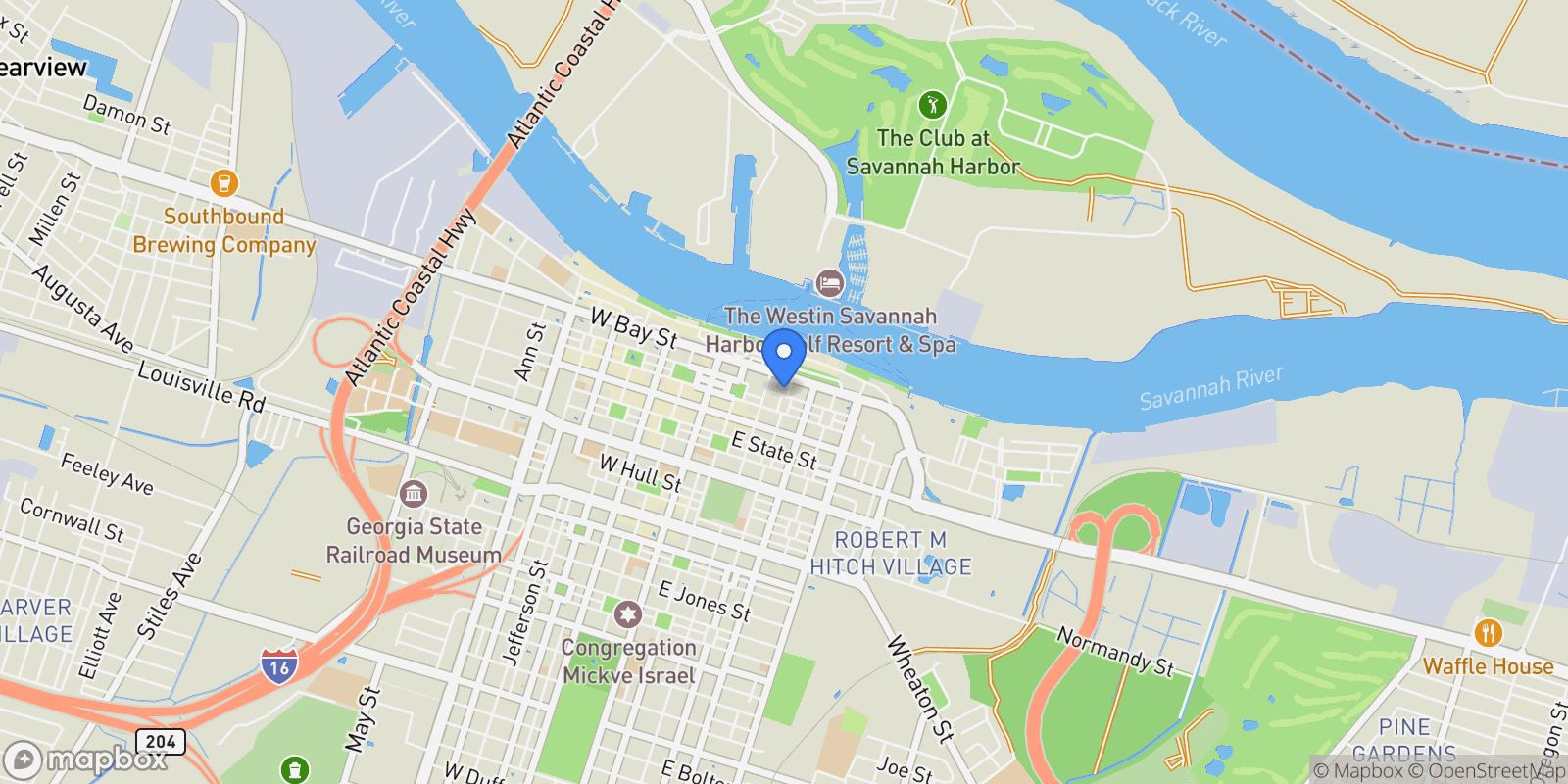 Map showing 326 E Bryan Street, Savannah, Georgia, United States.