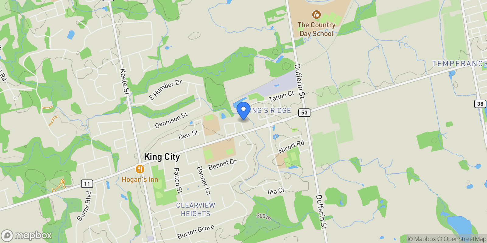 Map showing 22 Alex Campbell Crescent, King City, Ontario, Canada.
