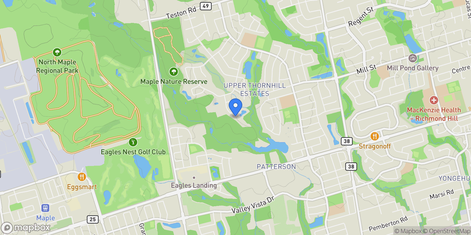 Map showing 92 Heintzman Crescent, Vaughan, Ontario, Canada.