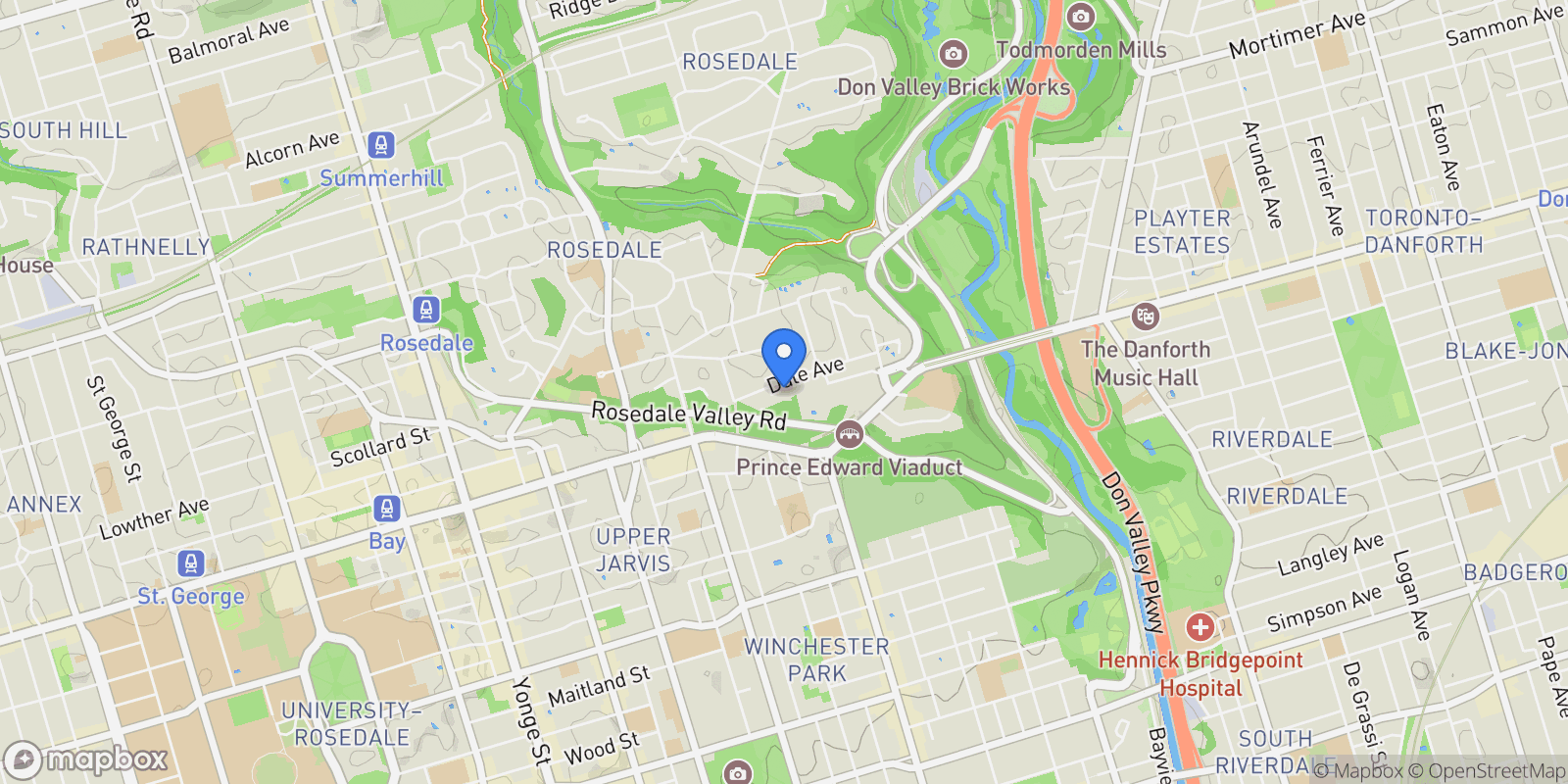 Map showing 102 - 7 Dale Avenue, Toronto, Ontario, Canada.