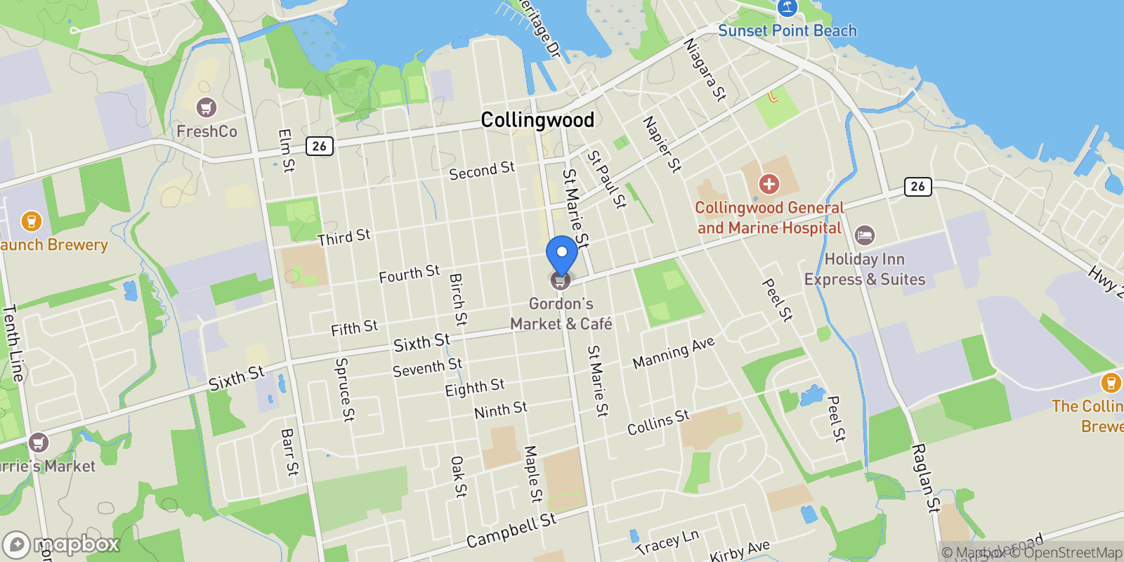 Map showing 609 - 1 Hume St, Collingwood, Ontario, Canada.