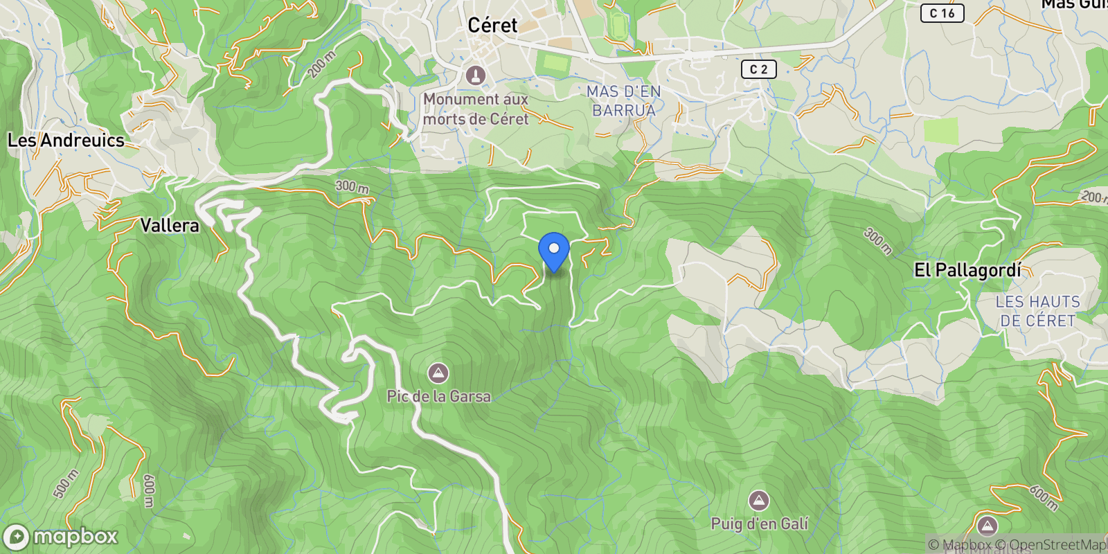 Map showing Céret, Occitanie, France.