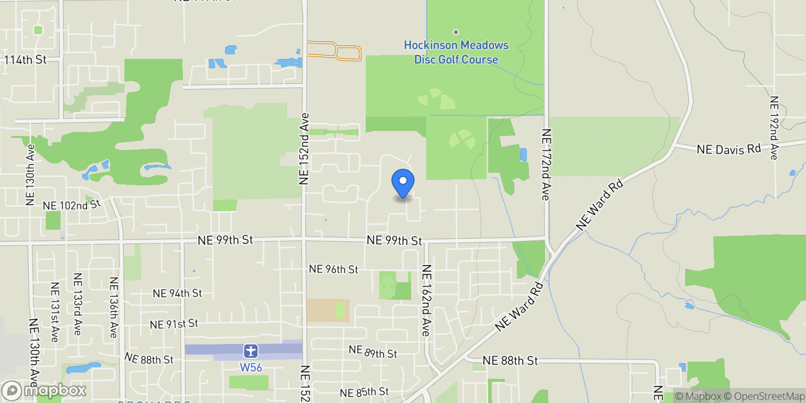 Map showing 10208 NE 160TH AVE, Vancouver, WA 98682, Vancouver, Washington, United States.