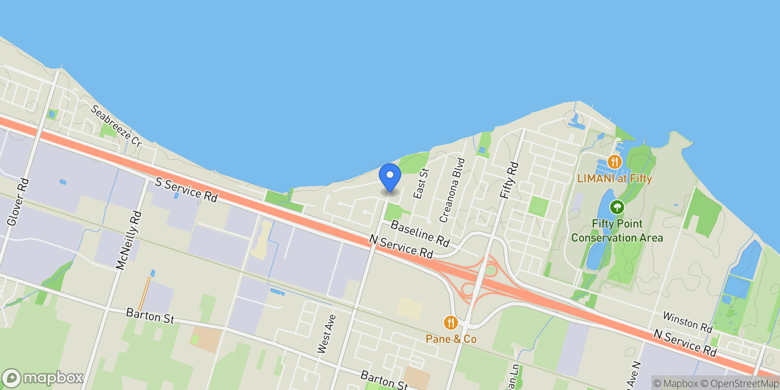Map showing 504 Winona Road, Hamilton, Ontario, Canada.