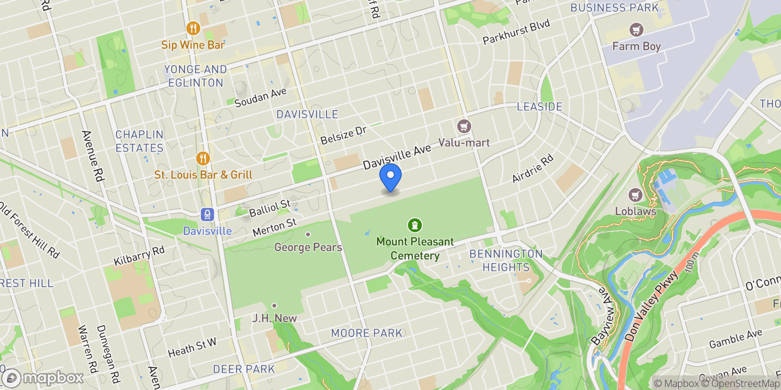 Map showing 511 Merton Street, Toronto, Ontario, Canada.