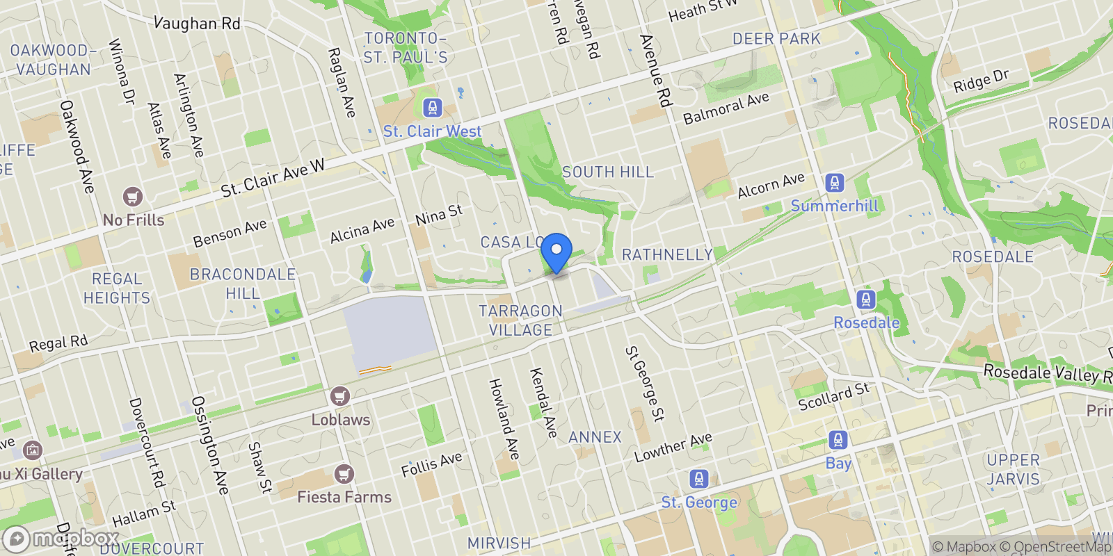Map showing 511 Davenport Road, Toronto, Ontario, Canada.