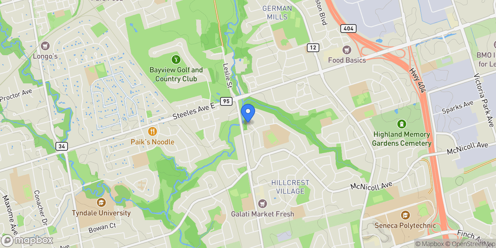 Map showing 40 Rondeau Drive, Toronto, ON, M2H 1R7, CANADA, Toronto, Ontario, Canada.