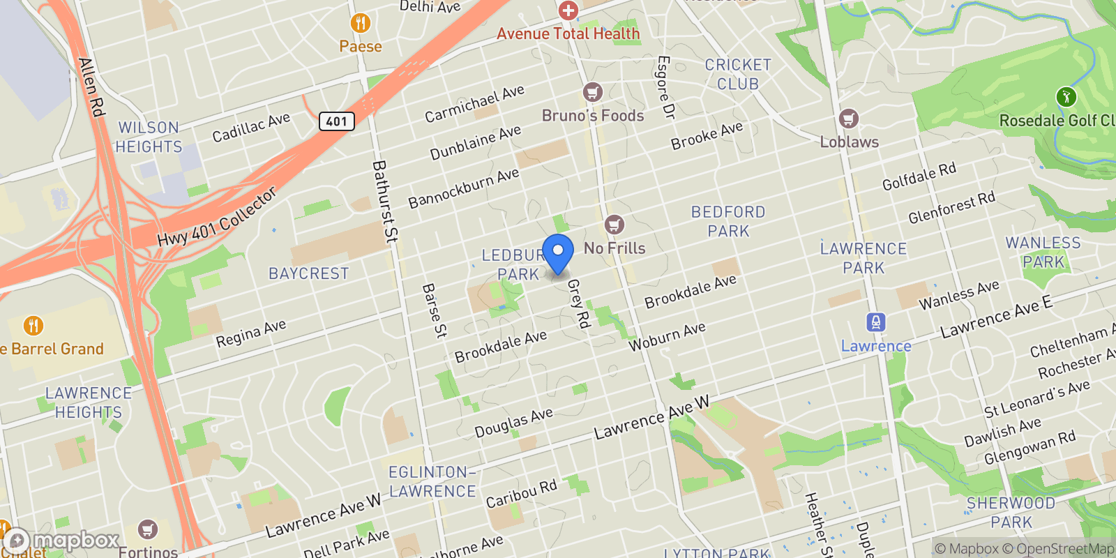 Map showing 508 St Germain Avenue, Toronto, ON, M5M 1X2, CANADA, Toronto, Ontario, Canada.