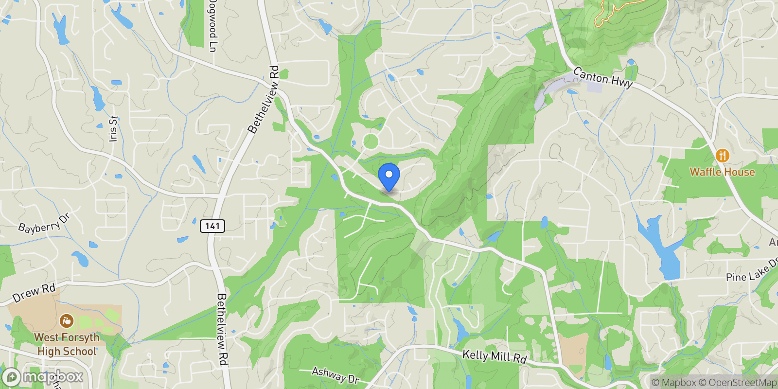 Map showing Cumming, Georgia, United States.