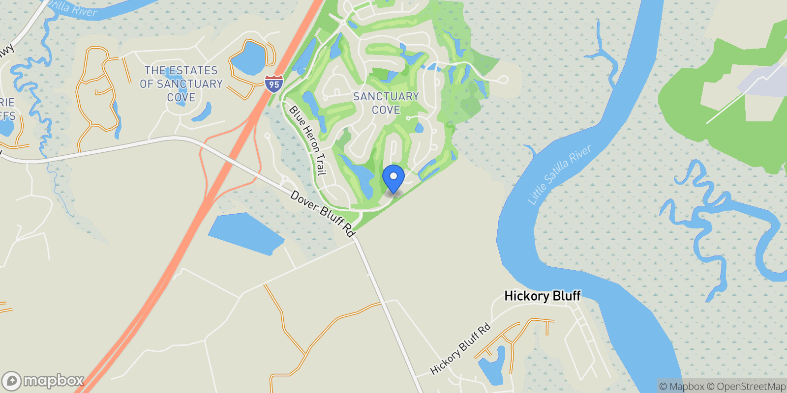 Map showing 1479 Sanctuary Wynd, Waverly, Georgia, United States.