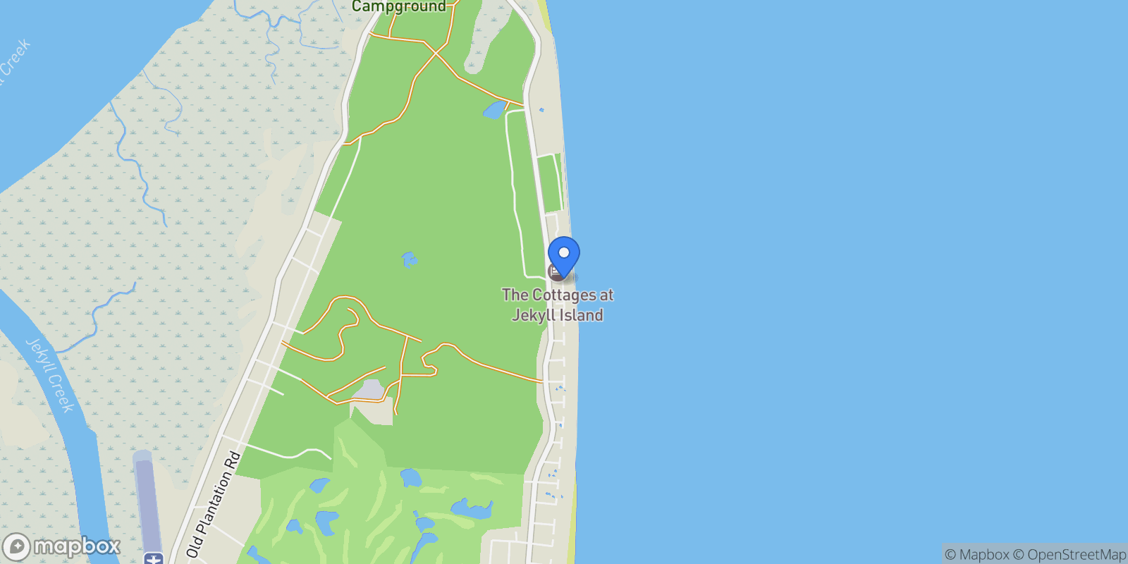 Map showing 174 Turtle Track Lane, Jekyll Island, Georgia, United States.