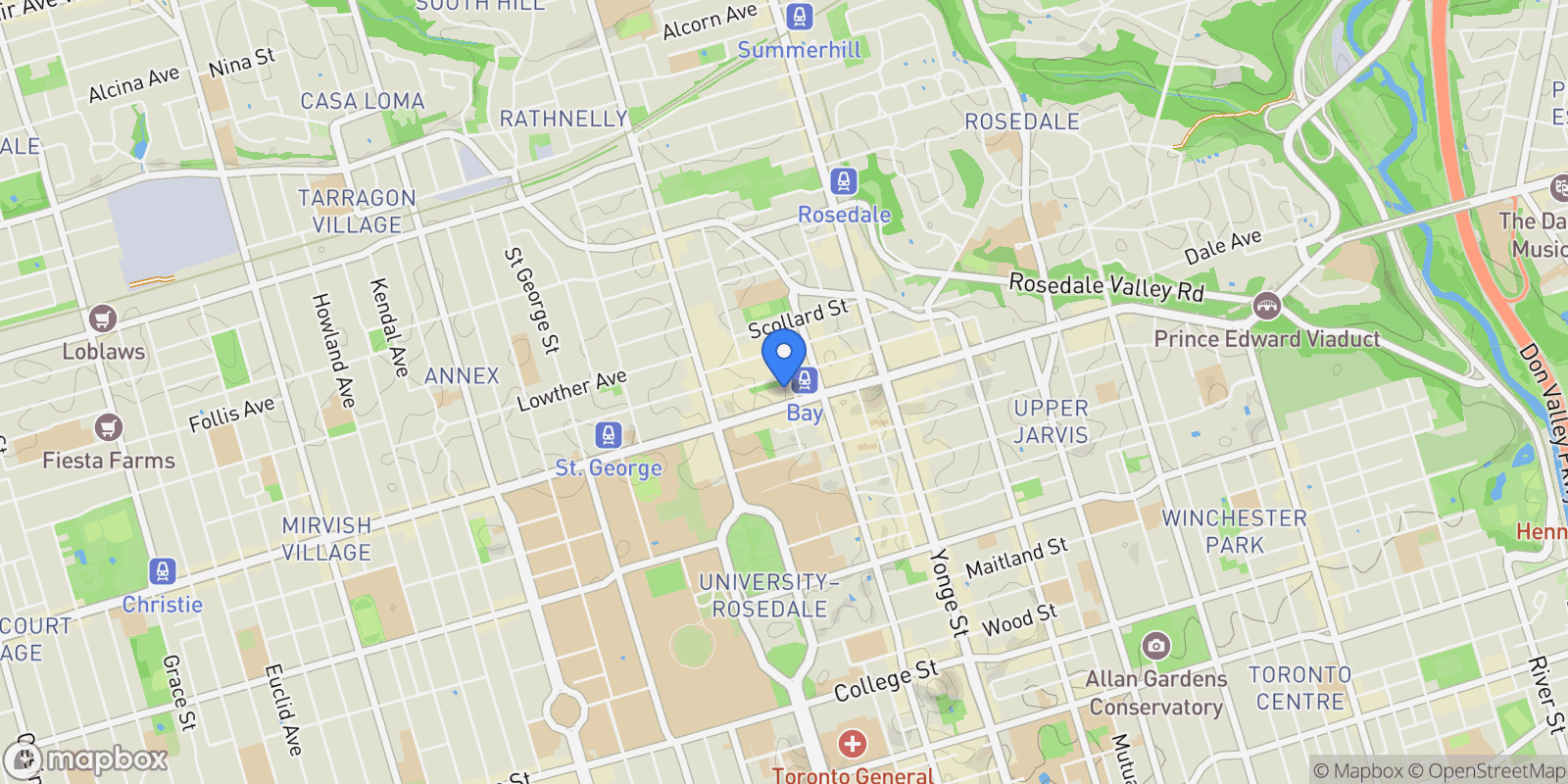Map showing 10 Bellair Street, Toronto, ON, M5R 3T8, CANADA, Toronto, Ontario, Canada.