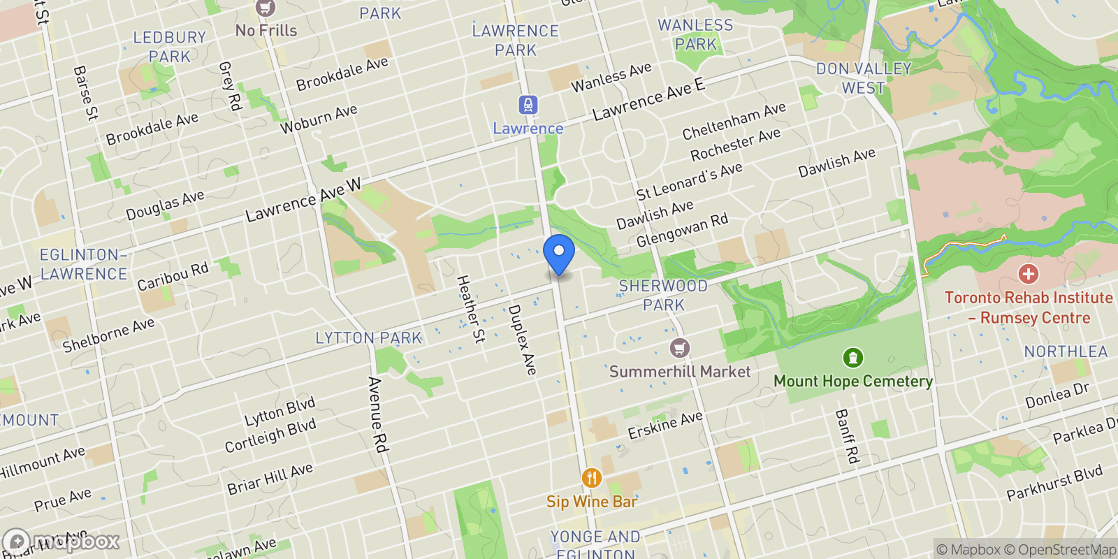 Map showing 1 STRATHGOWAN AVENUE #403, Toronto (Lawrence Park No, ON, CANADA, Toronto, Ontario, Canada.