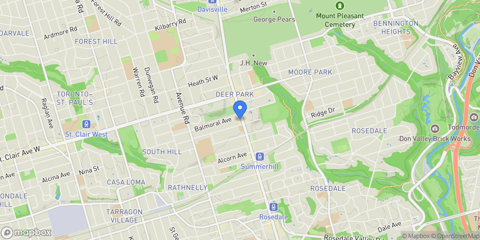 Map showing 1 BALMORAL AVENUE #804, Toronto (Yonge-St. Clair), ON, CANADA, Toronto, Ontario, Canada.