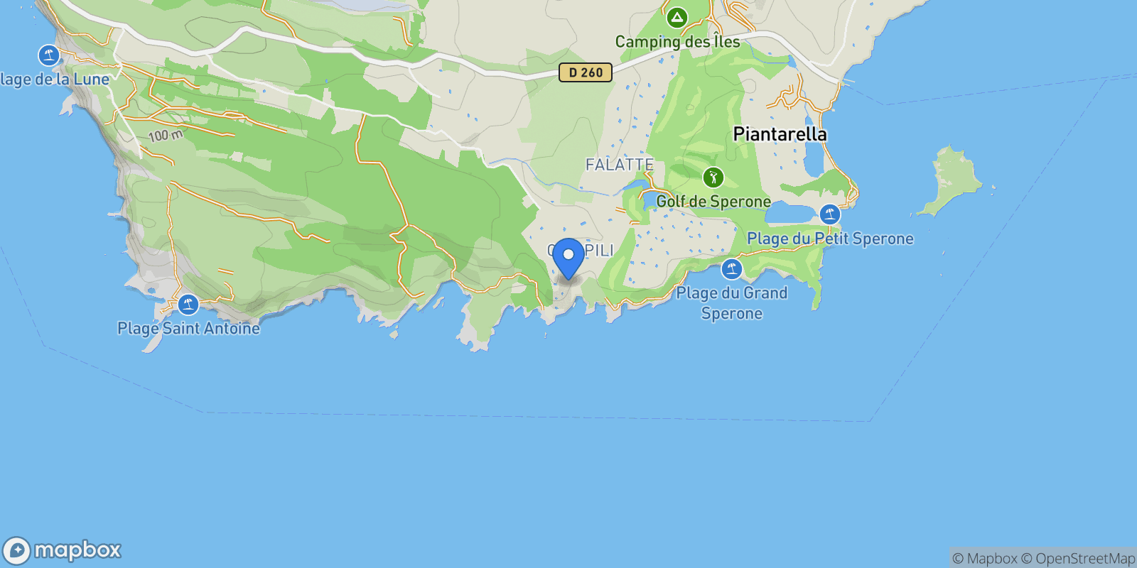 Map showing Ciappili, 0, Bonifacio, Corsica, France.