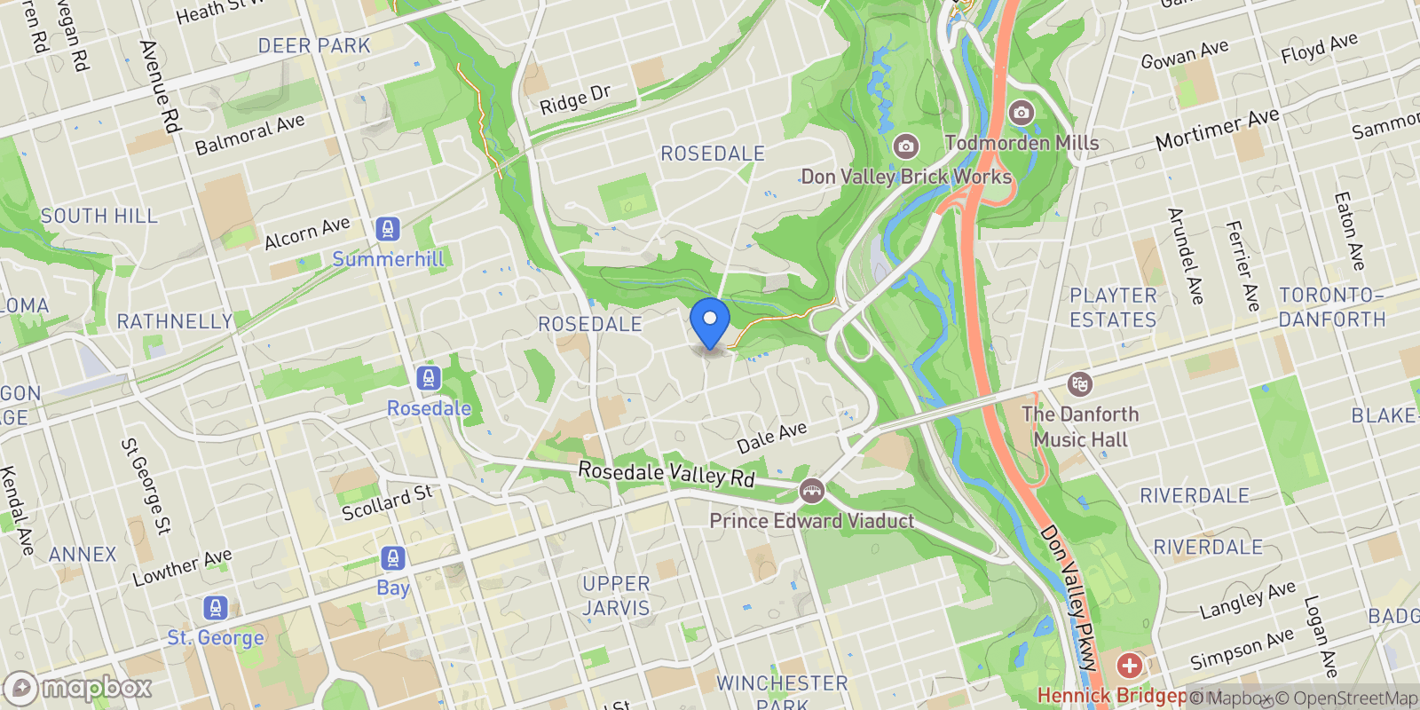 Map showing 97 Glen Road, Toronto, ON, M4W 2V5, CANADA, Toronto, Ontario, Canada.