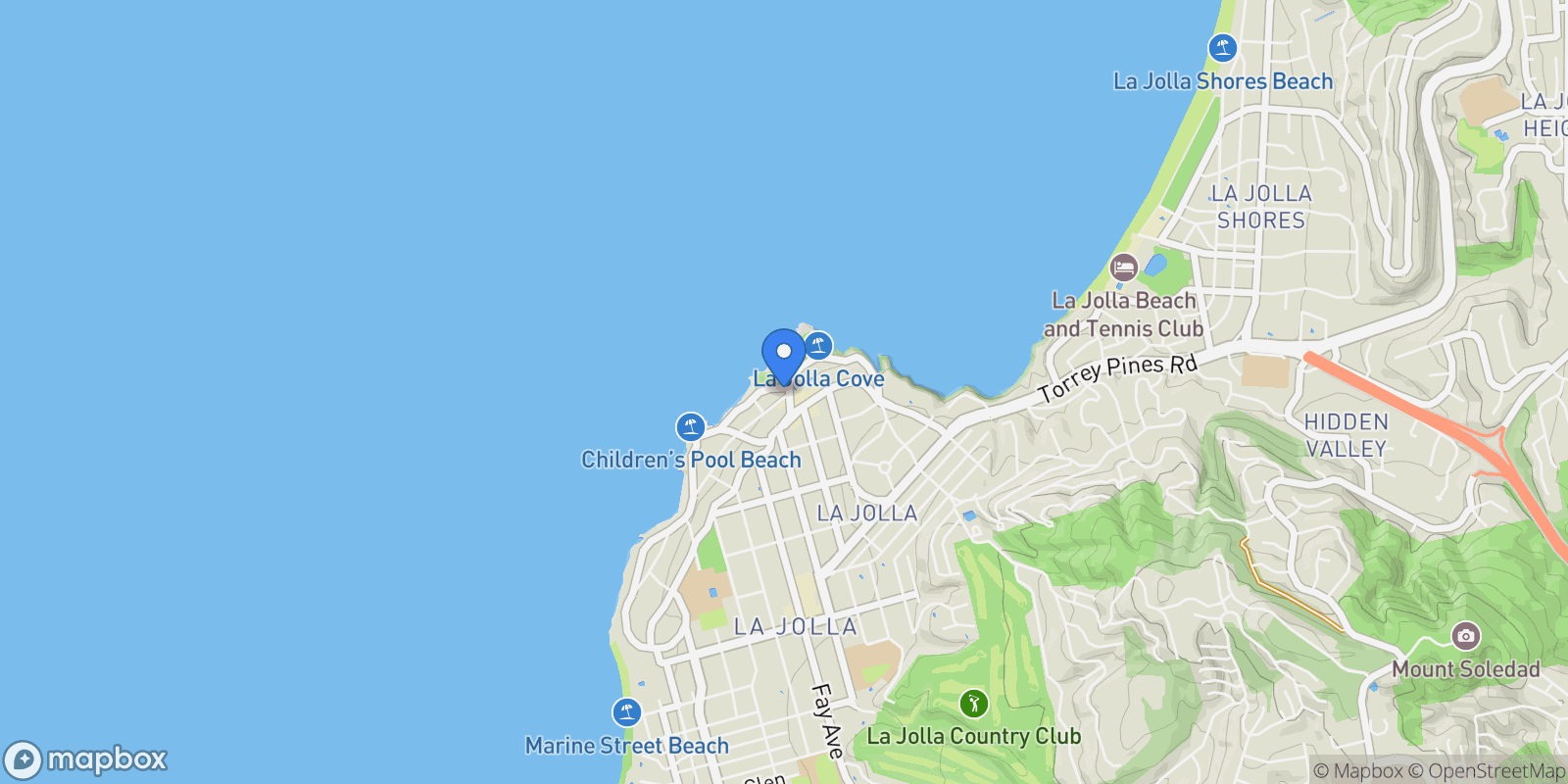 Map showing 8040 Girard Ave 2, San Diego, California, United States.