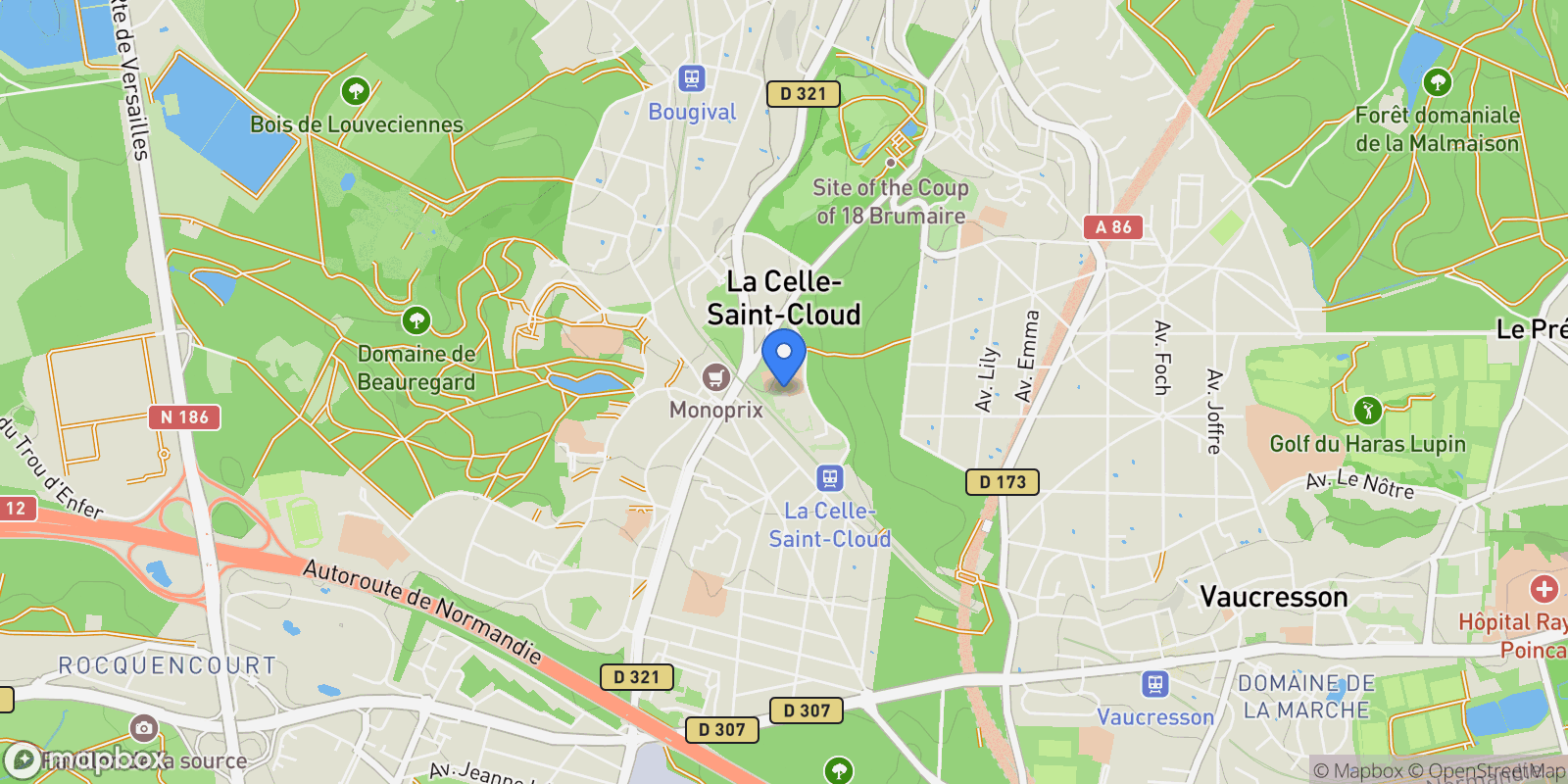 Map showing yvelines, La Celle-Saint-Cloud, Île-de-France, France.