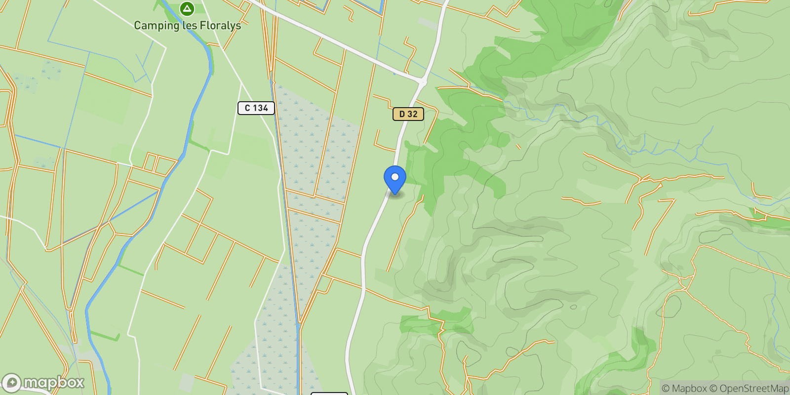 Map showing Olonzac, Occitanie, France.