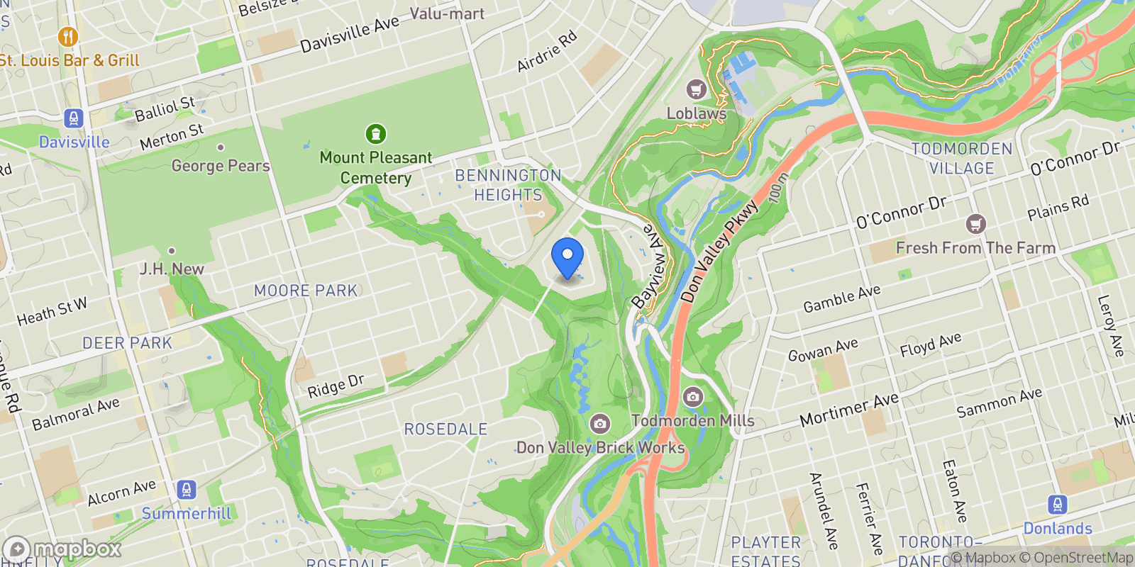 Map showing 4 Douglas Crescent, Toronto, ON, M4W 2E7, CANADA, Toronto, Ontario, Canada.