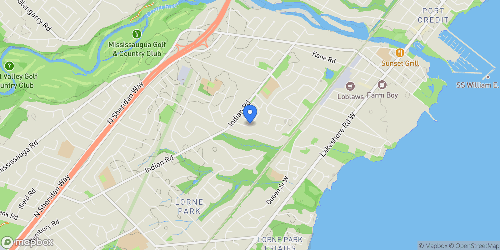 Map showing 1268 Cermel Drive, Mississauga, ON, L5H 3V4, CANADA, Mississauga, Ontario, Canada.