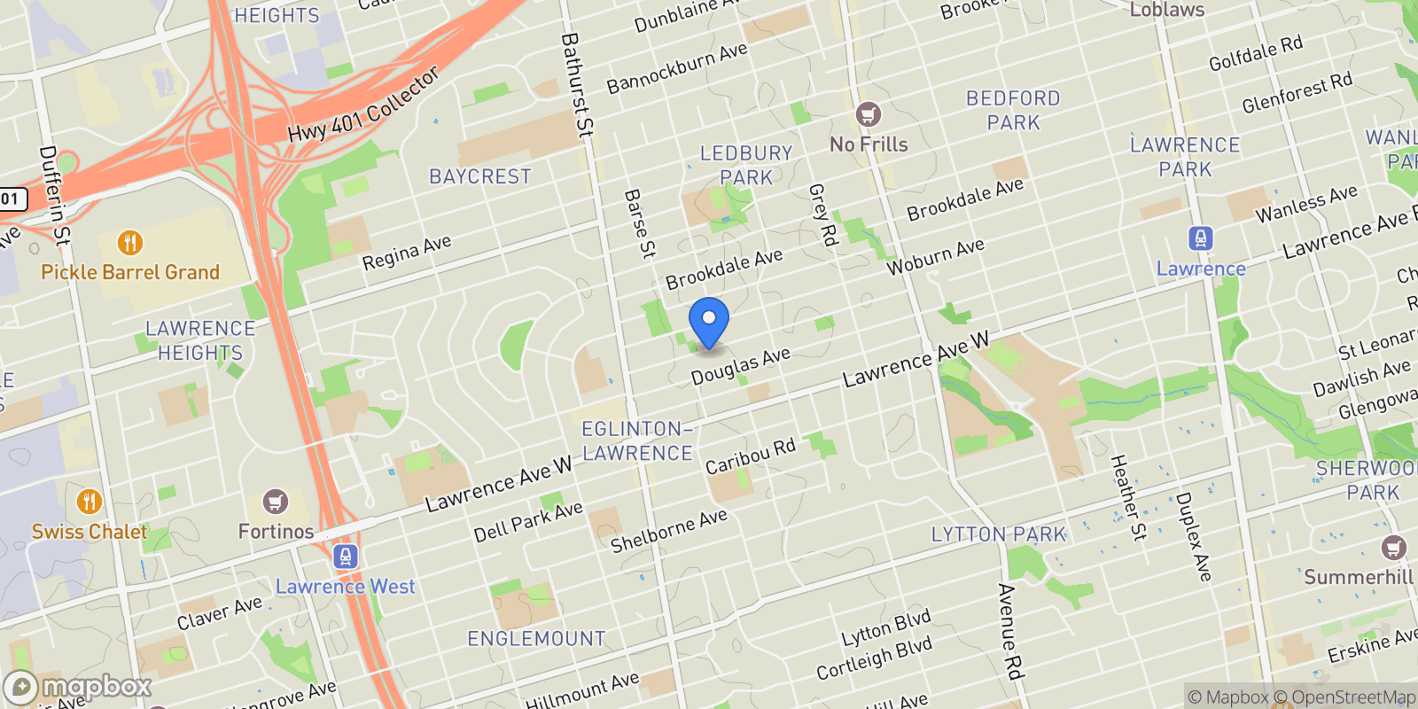 Map showing 585 Bedford park Avenue, Toronto, ON, M5M 1K4, CANADA, Toronto, Ontario, Canada.