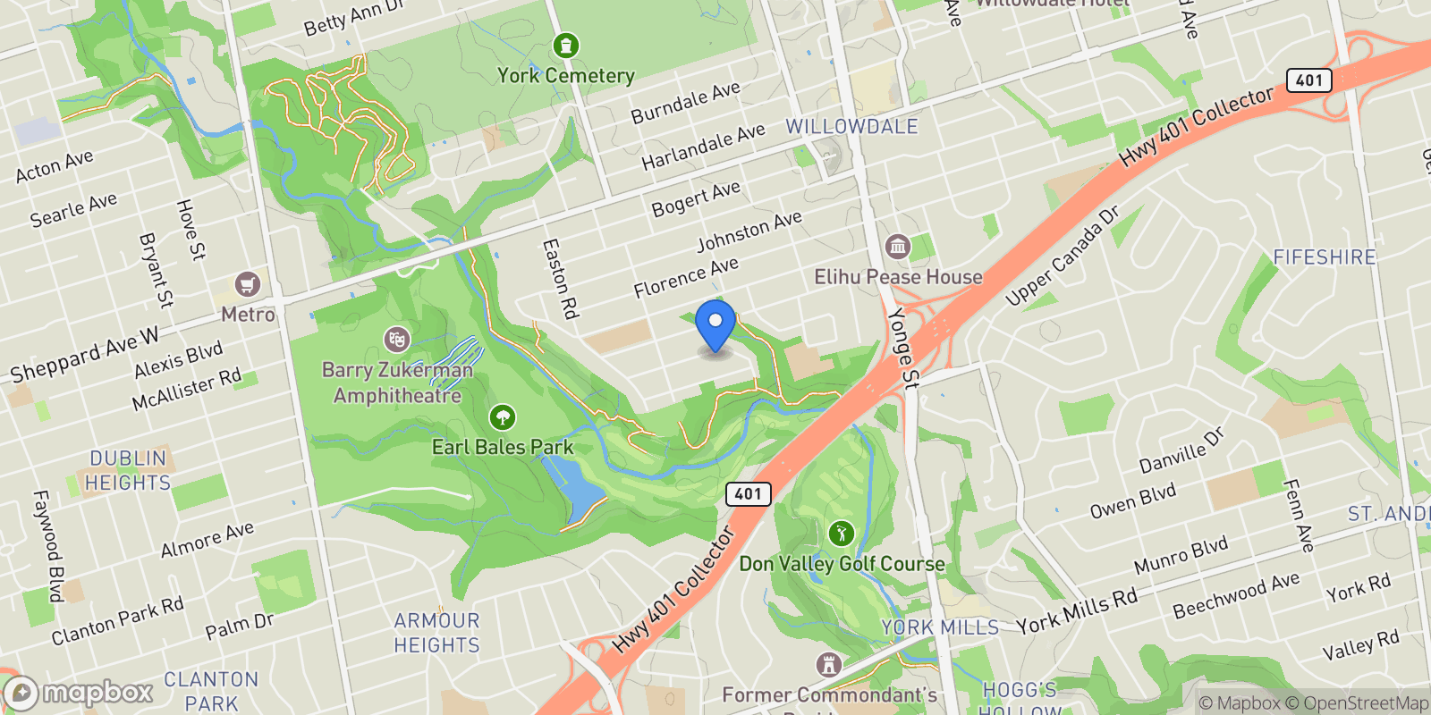 Map showing 51 STUART AVENUE, Toronto (Lansing-Westgate, ON, CANADA, Toronto, Ontario, Canada.