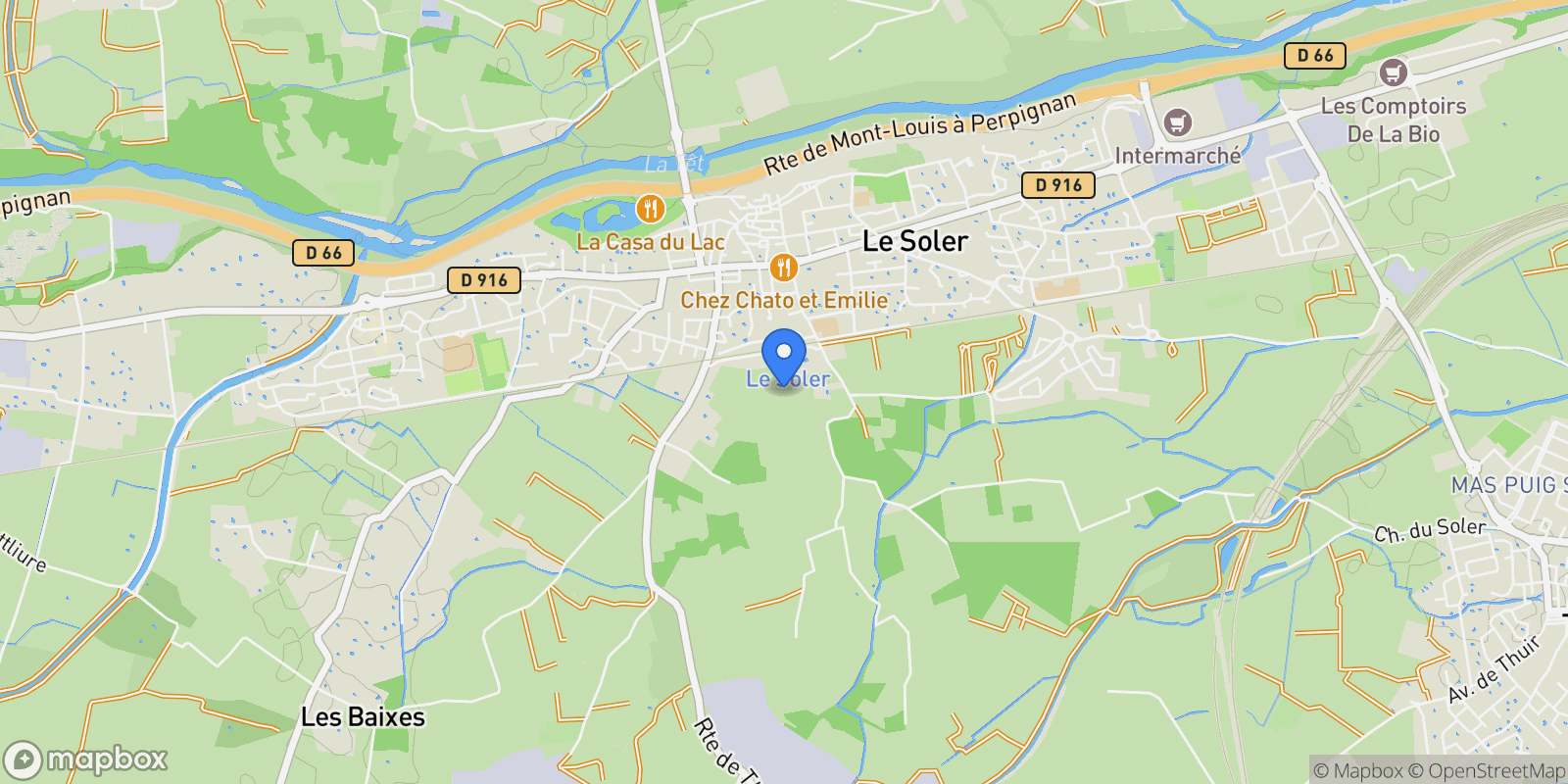 Map showing Le Soler, Occitanie, France.
