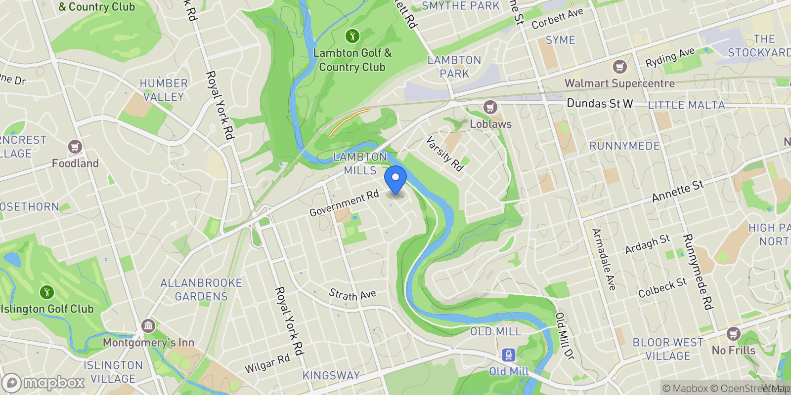 Map showing 89 Kingsway Crescent, Toronto, ON, M8X 2R8, CANADA, Toronto, Ontario, Canada.