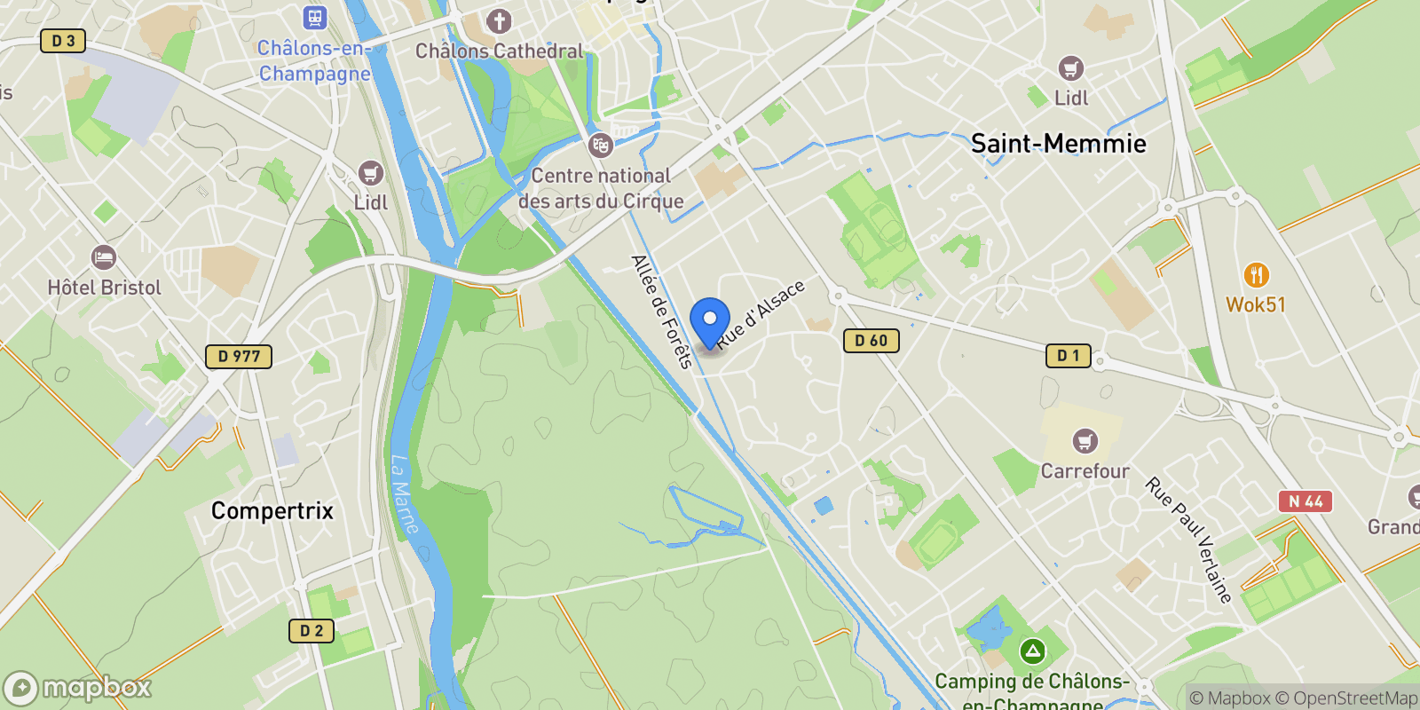 Map showing CHALONS EN CHAMPAGNE, Châlons-en-Champagne, Grand Est, France.