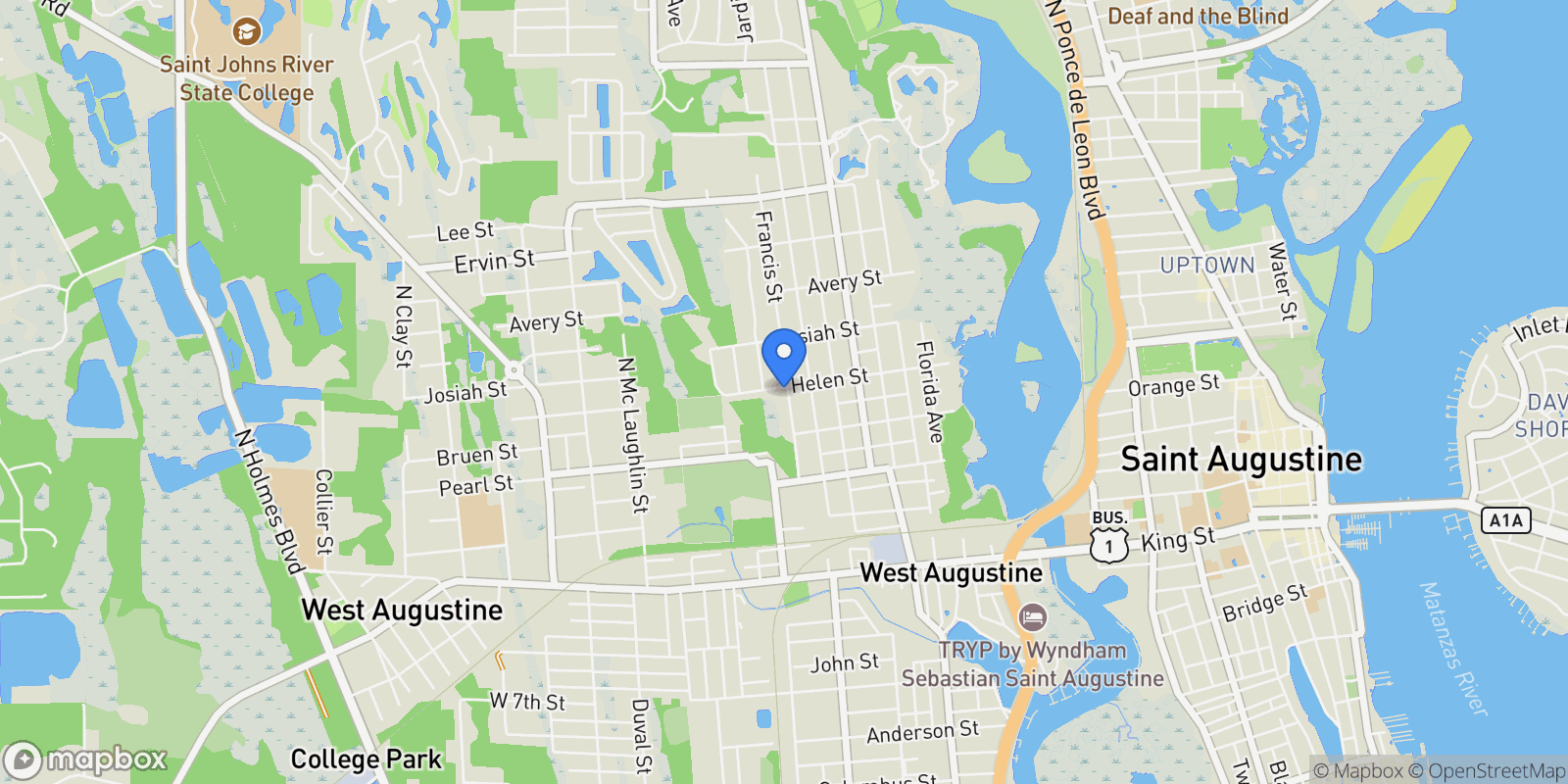 Map showing 689 Francis St. , St Augustine, FL 32084, St. Augustine, Florida, United States.