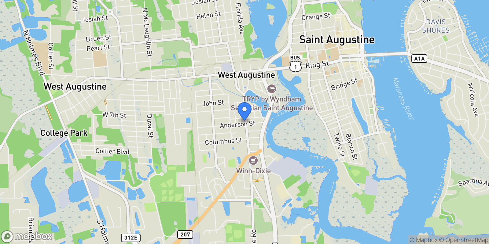 Map showing 40 S Dixie Hwy , St Augustine, FL 32084, St. Augustine, Florida, United States.