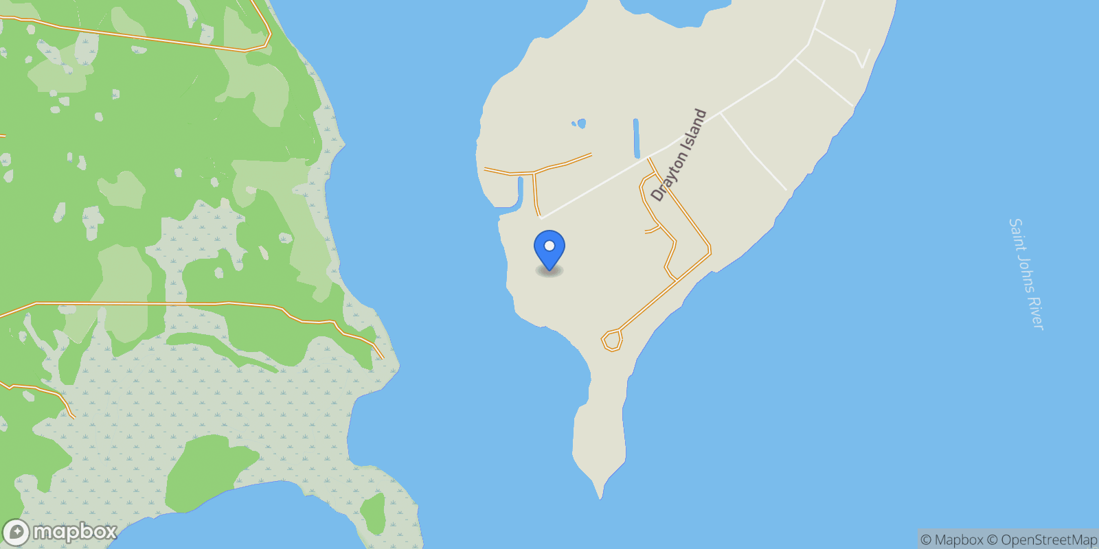 Map showing 356 Drayton Island Rd , Georgetown, FL 32139, Georgetown, Florida, United States.
