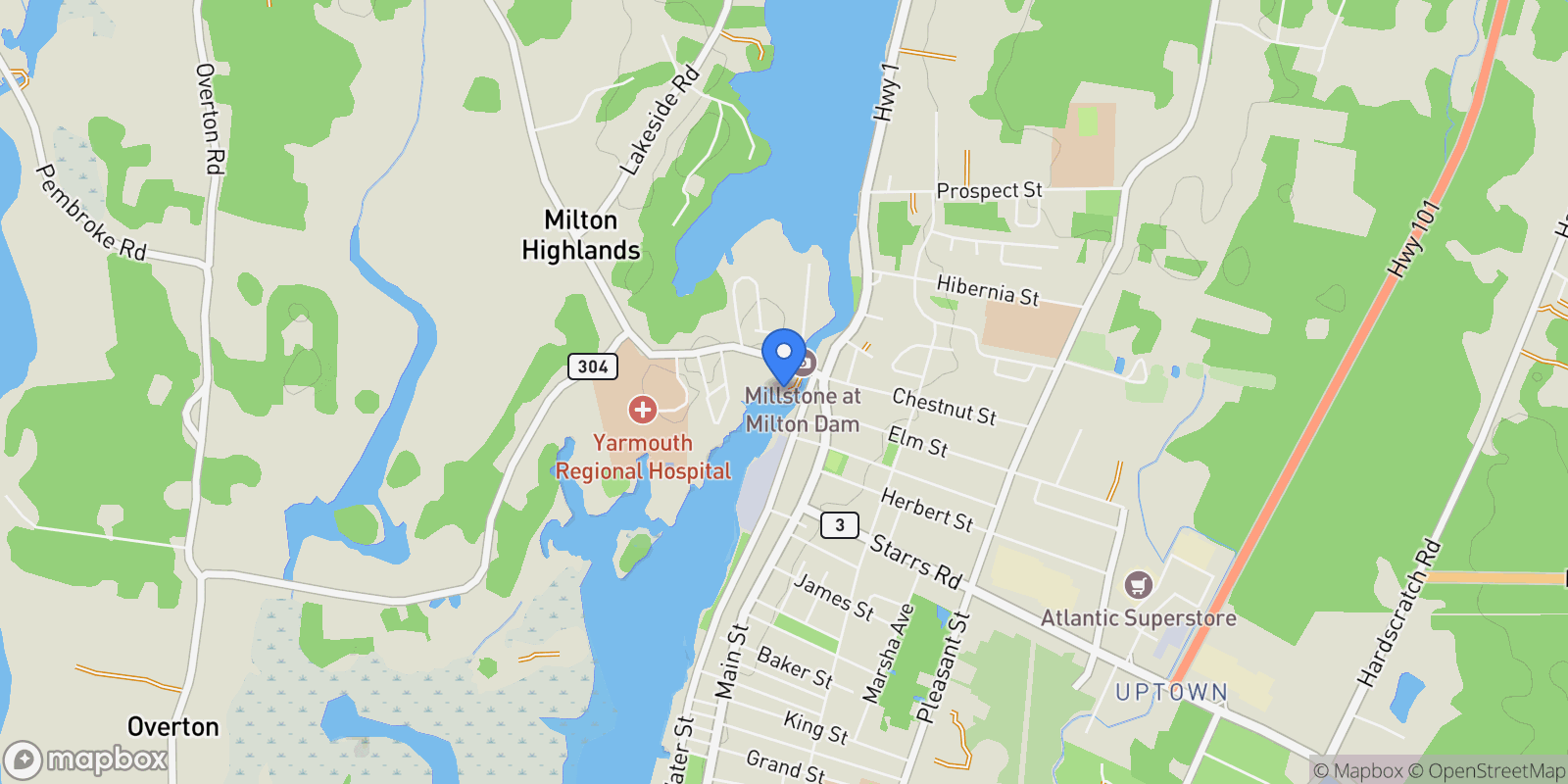 Map showing 4 Market Street, Yarmouth, Nova Scotia, Canada.