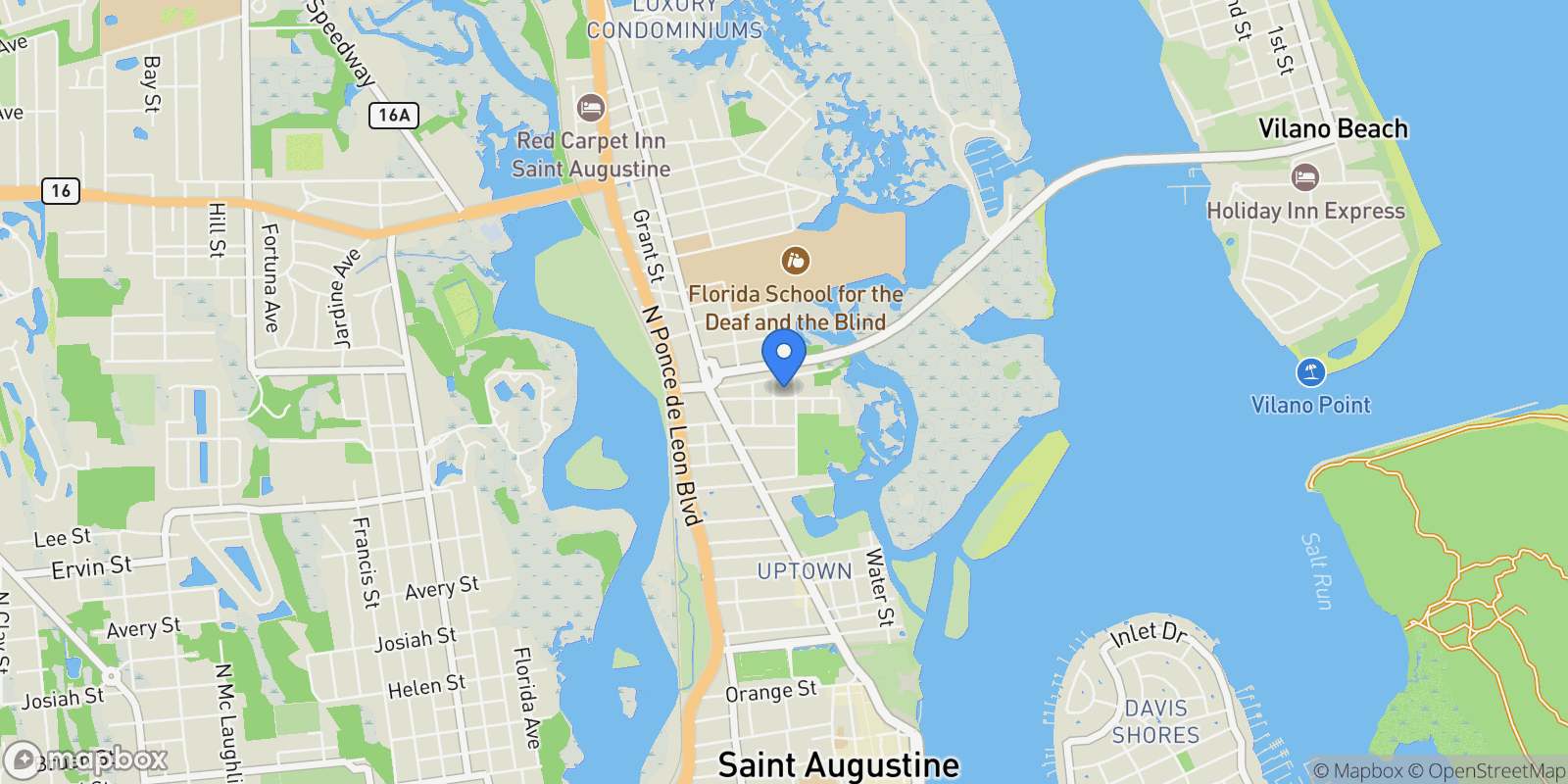 Map showing 38 Dufferin St , St Augustine, FL 32084, St. Augustine, Florida, United States.